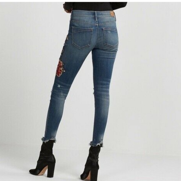 EXPRESS SEQUIN EMBROIDERED STRETCH LEGGINGS OR - Picture 3 of 6